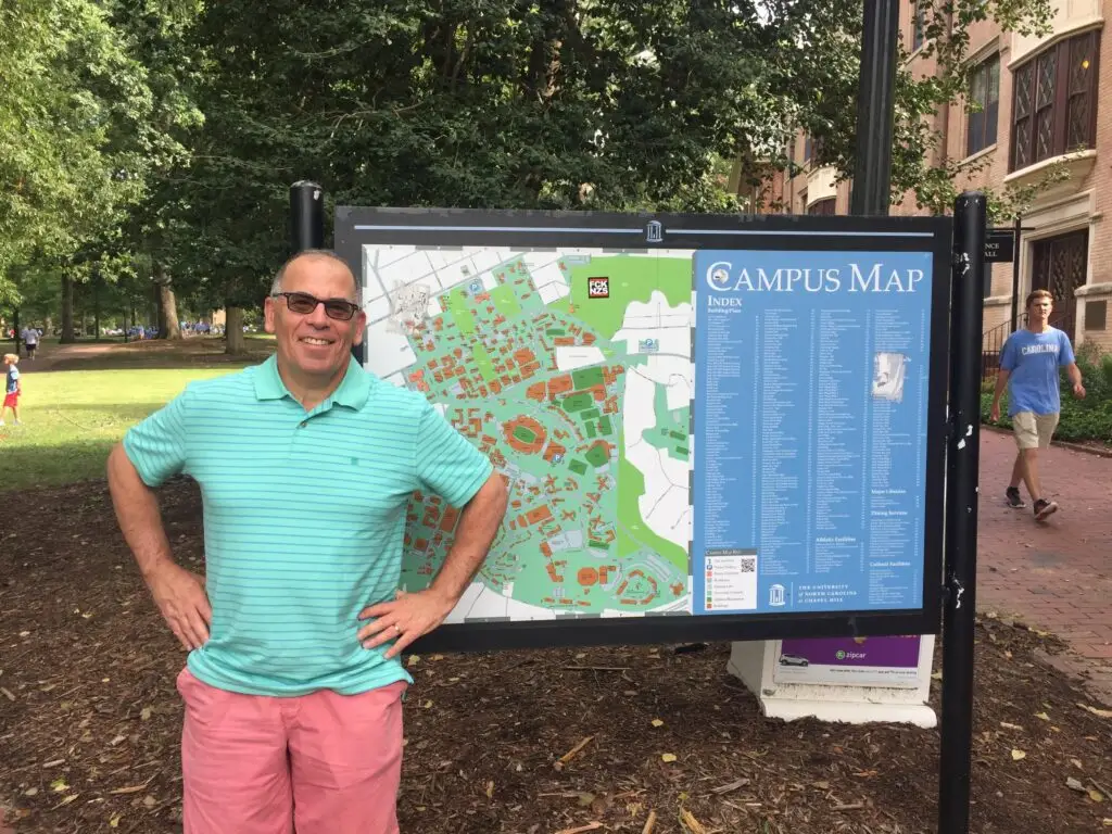 Neal-in-front-of-Campus-Map
